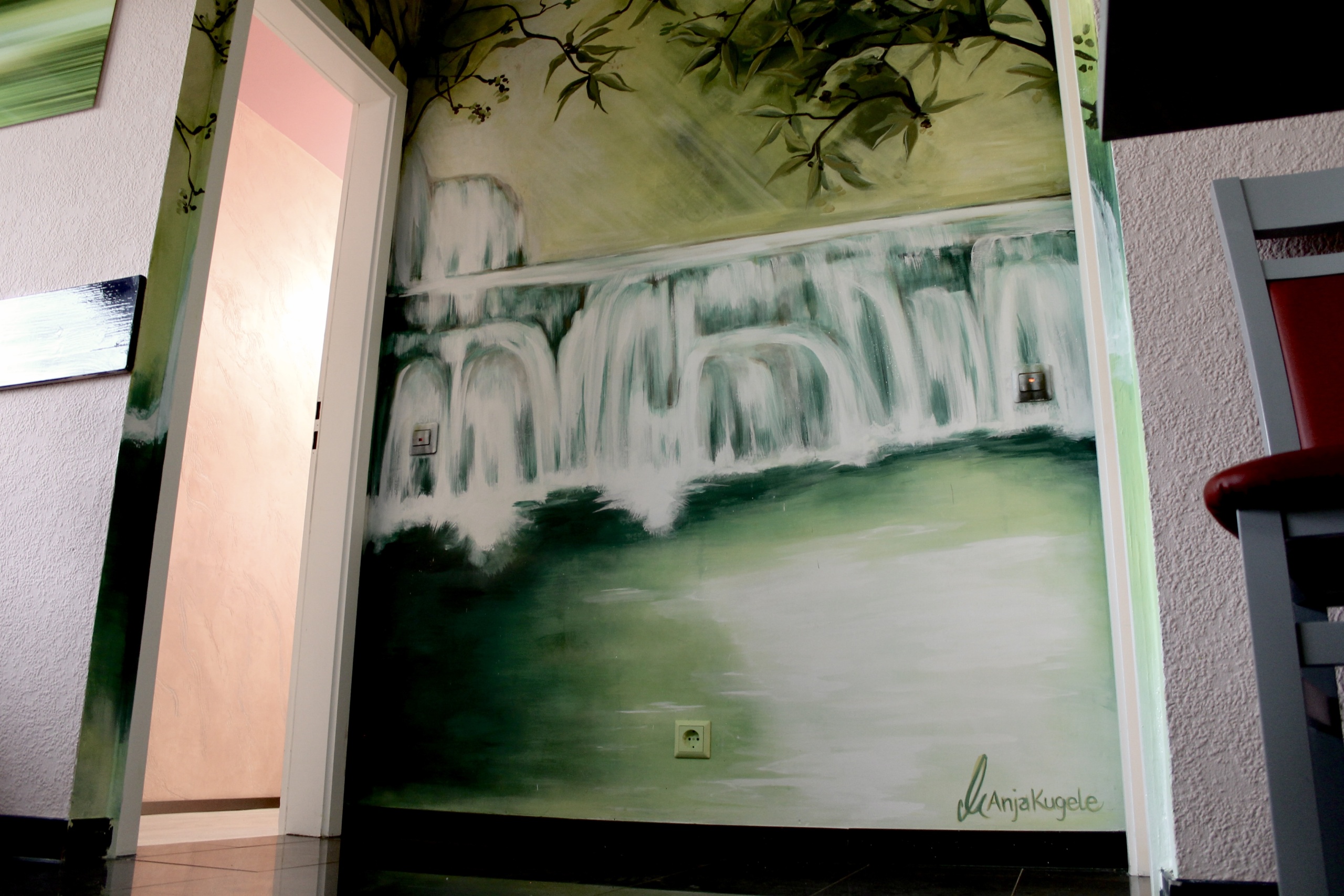 Wandmalerei nach Auftrag im Hotel in Karlsruhe