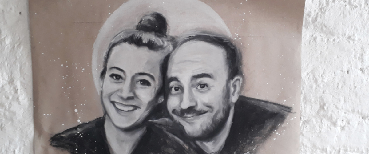 Das erste gemeinsame Foto [Portraitzeichnung]