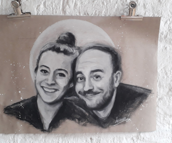 Das erste gemeinsame Foto [Portraitzeichnung]