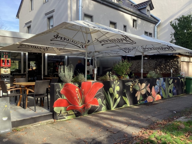 Wandmalerei im Café