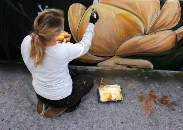 Kunstwerk von Wandmalerin Anja Kugele in Bühl. Foto: Siegfried Kachel