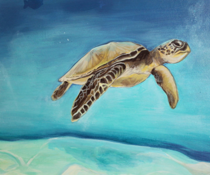 Tief unten im blauen Meer