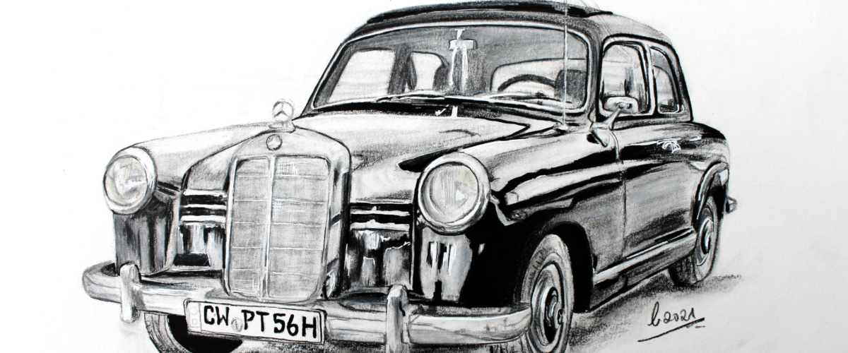 Oldtimer aus Bleistift [Illustration]