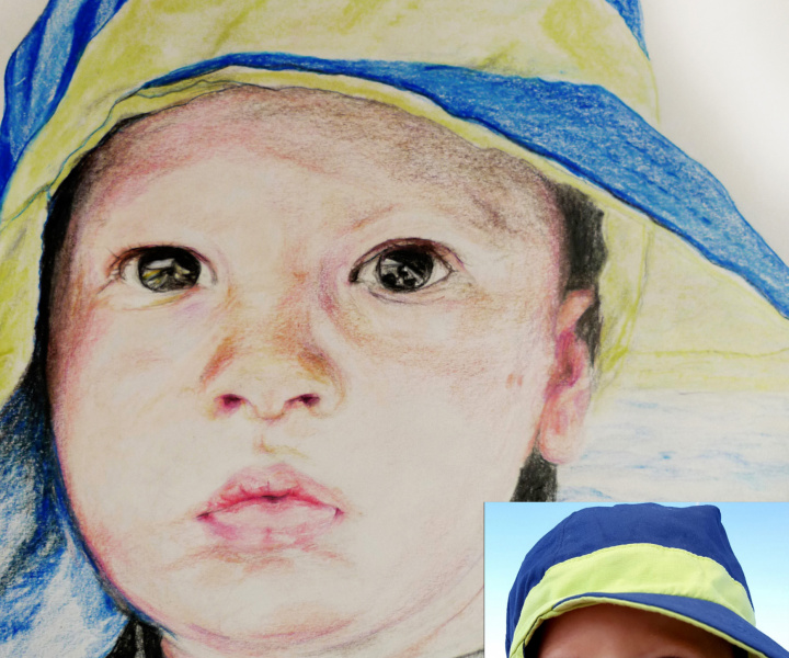 Leo das erste Mal am Meer [Portraitzeichnung]